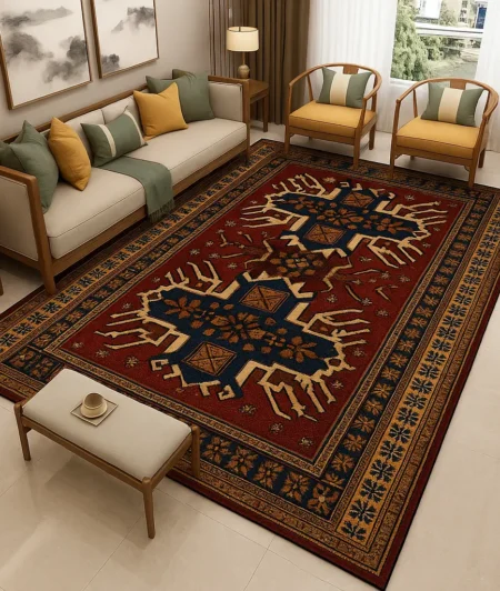 Risala Vintage Turkish Carpet In Living Room