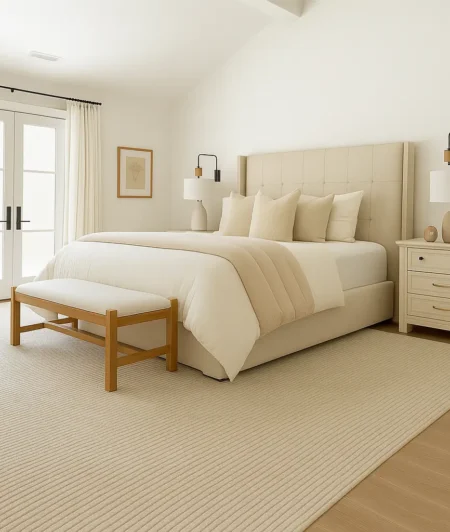 Sandy Brown Cotton Carpets CL In Bedroom