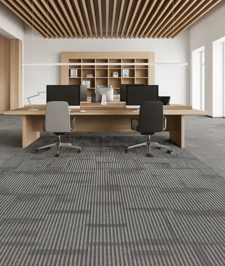 Shaw Beige Carpet Tiles In Office