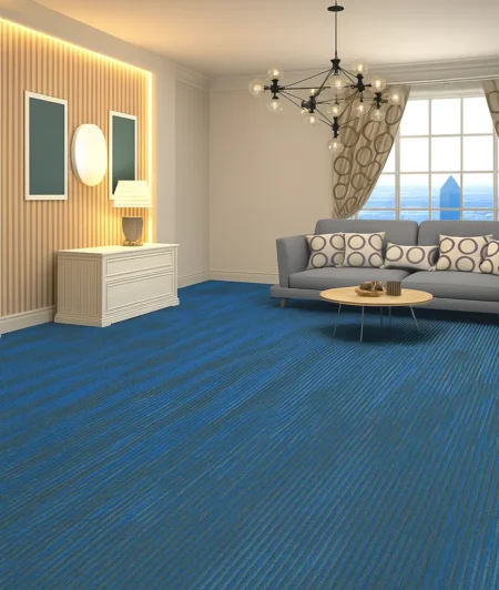 Shaw Blue Carpet Tiles In Living Room
