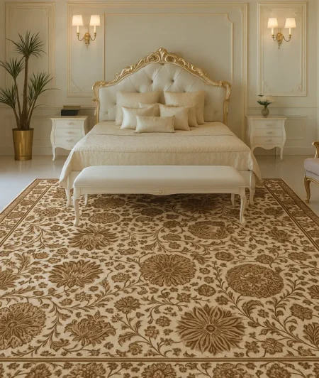 White Persian Carpets In Bedroom