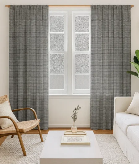 Risala Alcor Mist Blackout Curtains In Living Room