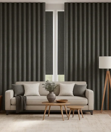 Risala Alcor Platinum Blackout Curtains In Living Room