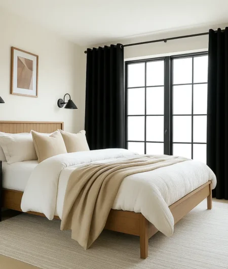 Risala Blackout Polyester Curtains In Bedroom