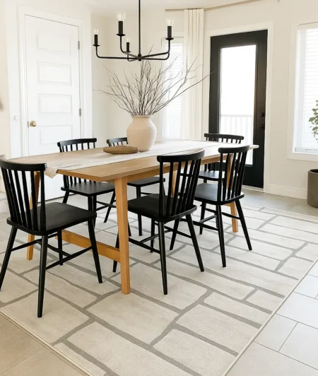 Risala Blocks Hand-Tufted Carpets In Dining Room