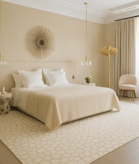 Risala Cage Hand-Tufted Carpets In Bedrrom