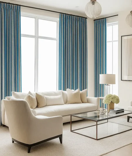 Risala Carioca Silk Curtains In Living Room