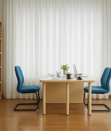 Risala Cato Linen Curtains In Office