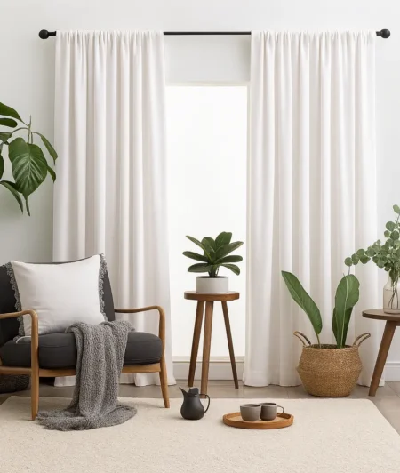 Risala Clarity Silver Voile Curtains In Living Room