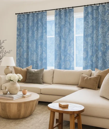 Risala Clumber White Lace Curtains In Living Room