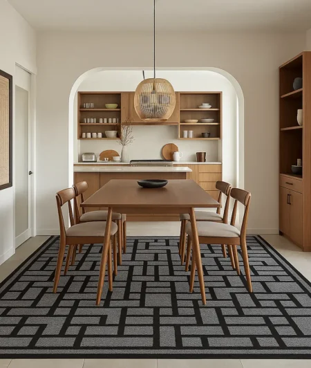 Risala Contour Hand-Tufted Carpets In Dining Area