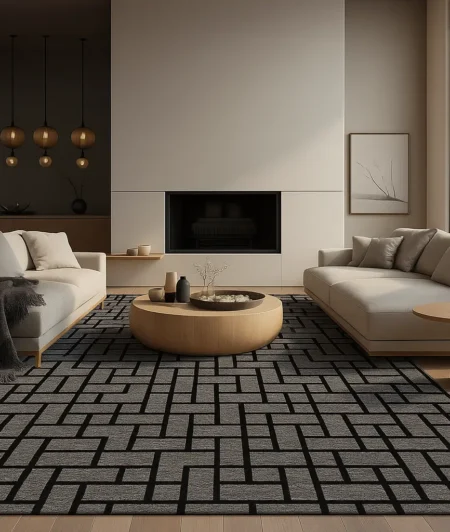 Risala Contour Hand-Tufted Carpets In Living Room