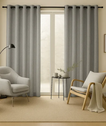 Risala Harris Linen Curtains Sample In Living Room 1