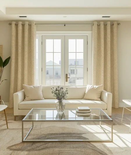 Risala Kenza Silk Curtains In Living Room