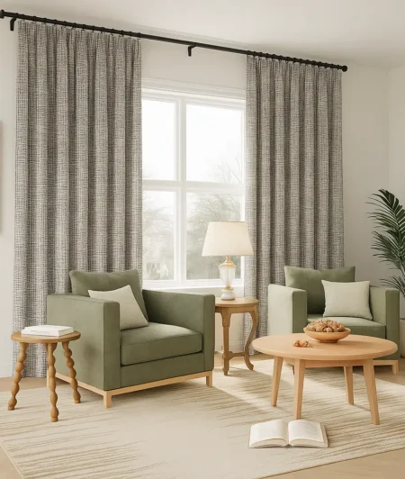 Risala Lazlo Silk Curtains In Living Room
