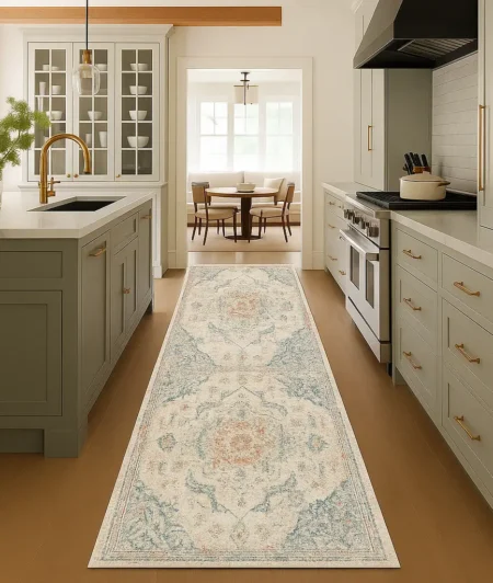 Risala Medallion Runner Carpets In Kitchen