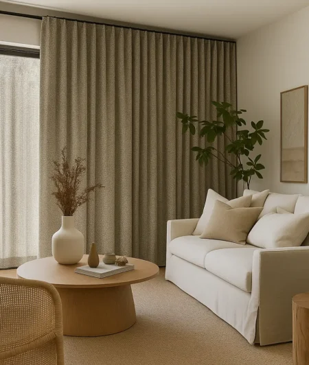 Risala Mercury Silk Curtains In Dining Living Room