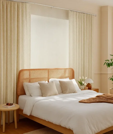 Risala Mitzi Silk Curtains In Bedroom