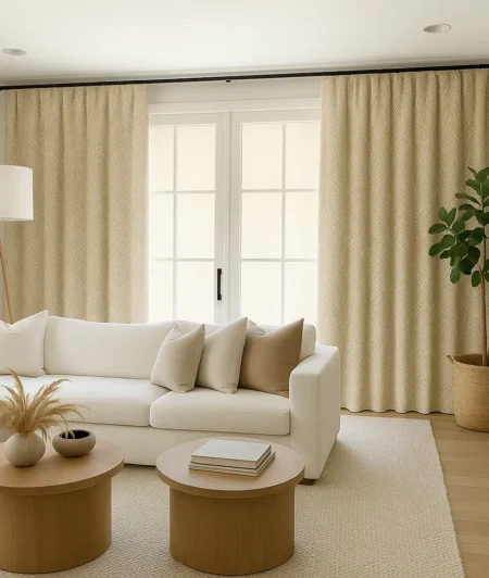 Risala Mitzi Silk Curtains In Living Room