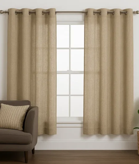 Risala Monaco Linen Curtains In Living Room