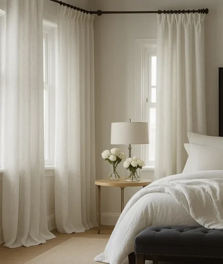 Risala Monte Carlo Linen Curtains In Bedroom
