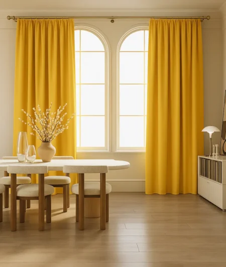 Risala Mustard Polyester Curtains Living Room
