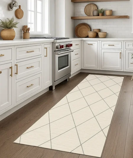 Risala Narrow Line Runner Carpets In Kitchen