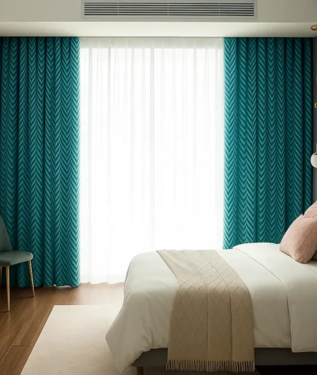 Risala Oxana Silk Curtains In Bedroom
