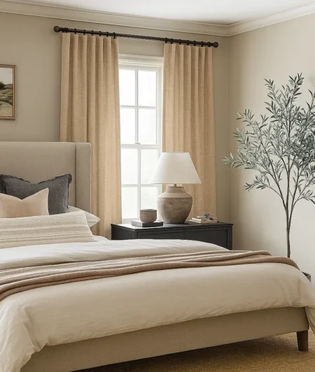 Risala Serenity Linen Voile Curtains In Bedroom