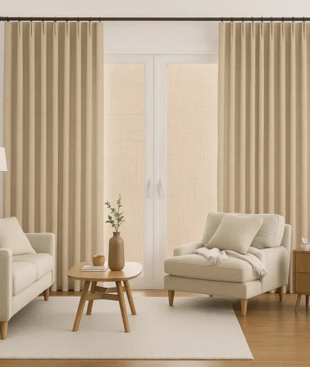Risala Serenity Linen Voile Curtains In Living Room