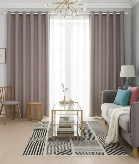 Risala Serenity Silver Voile Curtains In Dining Room