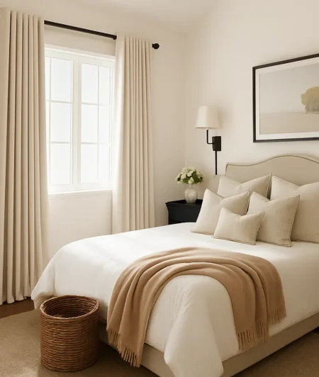 Risala Silk Solid Polyester Curtains In Bedroom