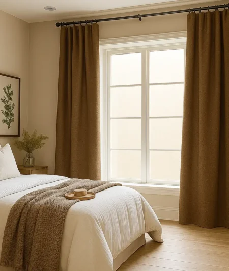 Risala Umbra Linen Curtains In Bedroom