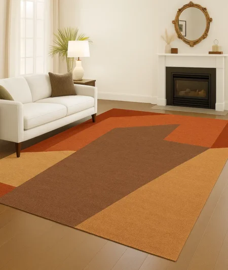 Risala Angled Modern Wool Rug In Living Room