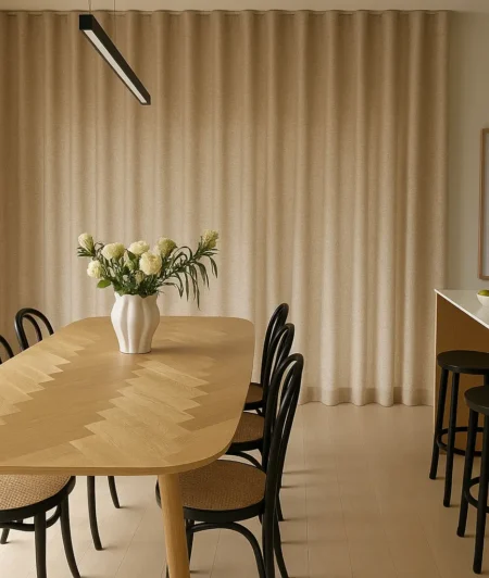 Risala Berlin Eyelet Curtains In Dining Room