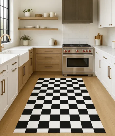 Risala Black and White In Kitchen Rugs 2