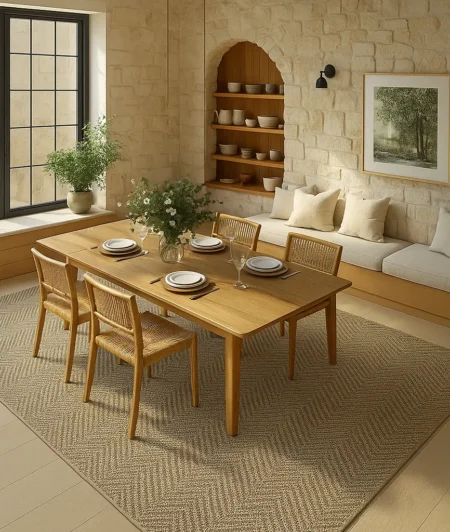 Risala Blakely Sisal Rugs In Dining Room