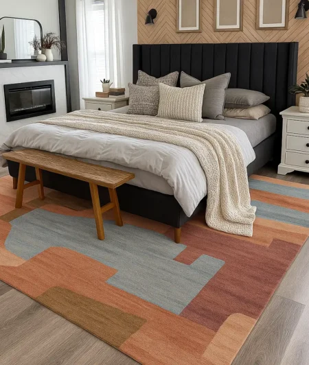 Risala Blythe Moroccan Rugs In Bedroom