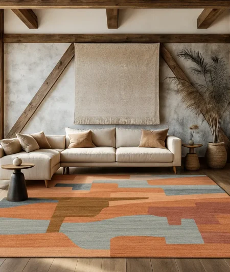 Risala Blythe Moroccan Rugs In Living Room