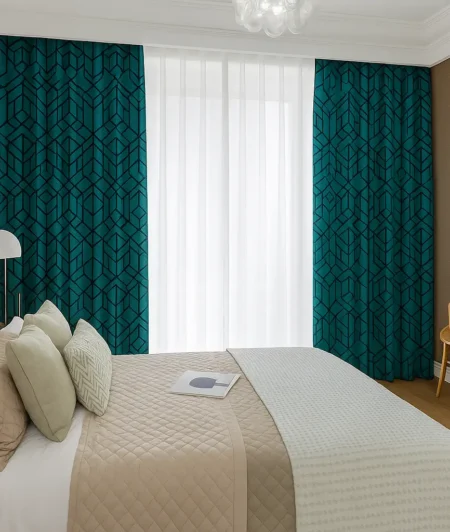 Risala Botero Pleated Curtains In Bedroom