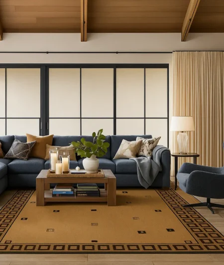 Risala Cosmo Square Area Rugs In Living Room