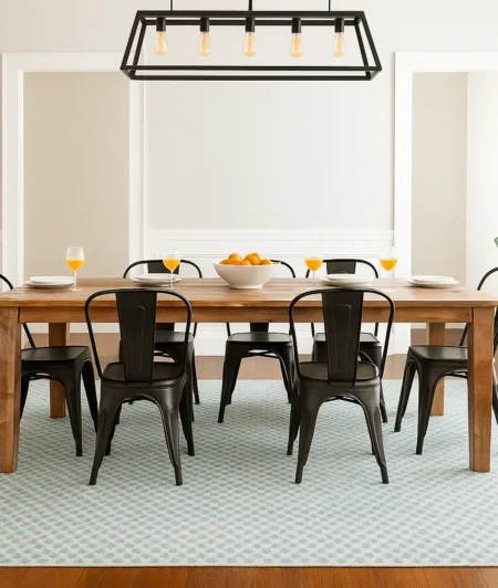 Risala Courtyard Area Rugs In Dining Area