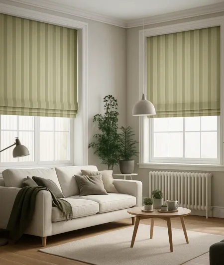 Risala Creamy Yellow Vertical Blinds In Living Room