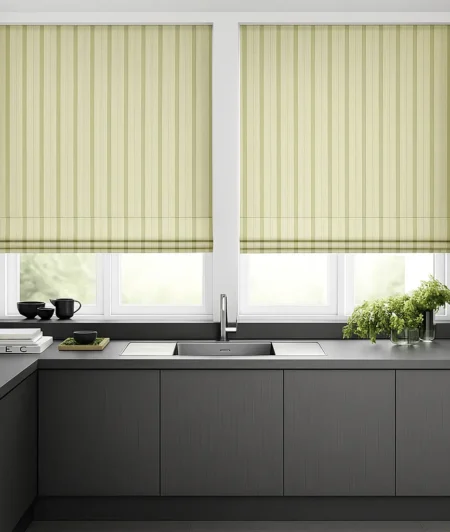 Risala Creamy Yellow Vertical Blinds Kitchen