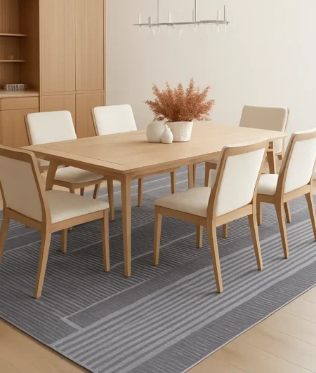 Risala Flat Weaves Al Fresco Polyester Rugs In Dining Room