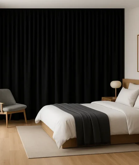 Risala Genoa Eyelet Curtains In Bedrrom