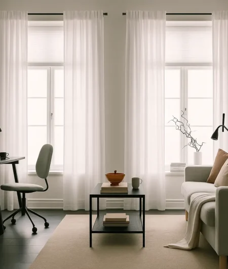 Risala Hainides Sheer Curtains In Living Room