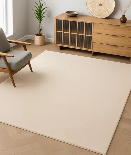 Risala Hand Contour Cotton Rugs In Living Room