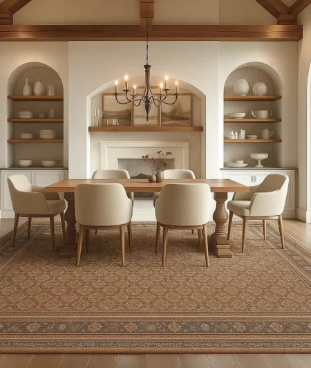 Risala Heriz Silk Rugs In Living Room