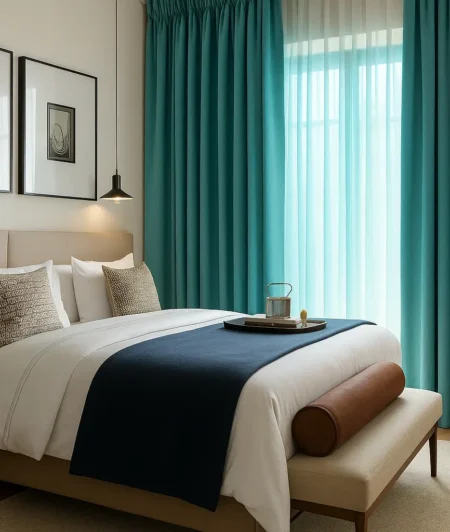 Risala Jennings Thermal Eyelet Curtains In Bedroom